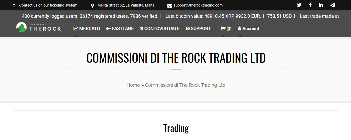 commissioni The Rock Trading