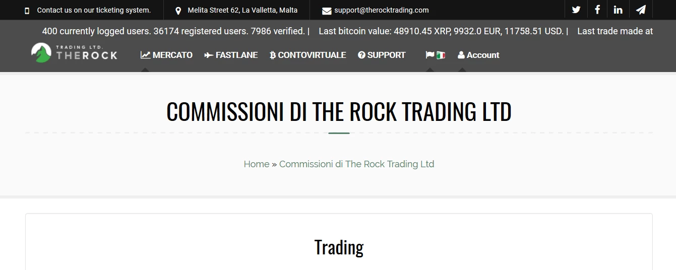 commissioni The Rock Trading