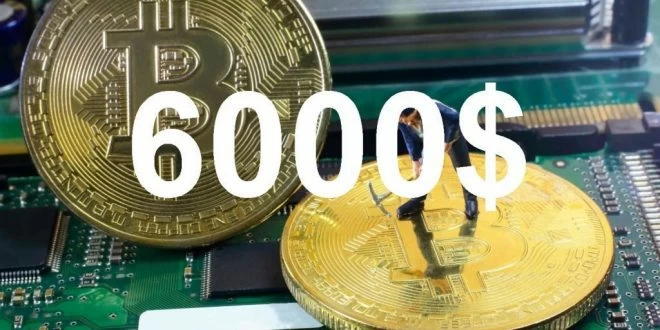 bitcoin pronta a testare la soglia dei 6000 dollari per token