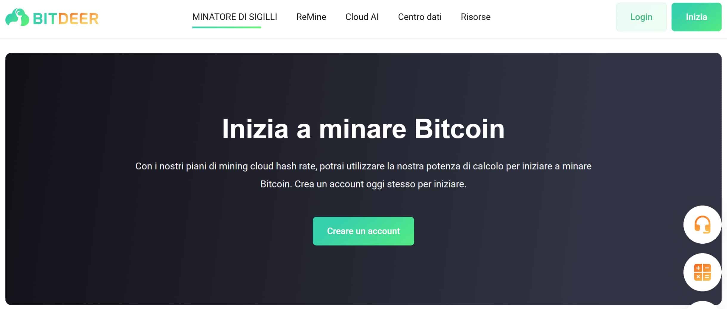 BitDeer - migliori cloud mining