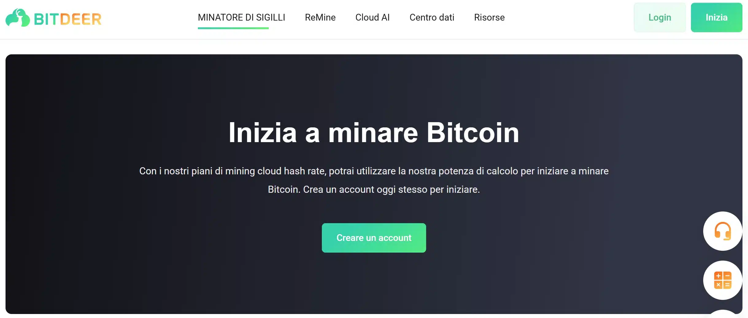 BitDeer - migliori cloud mining