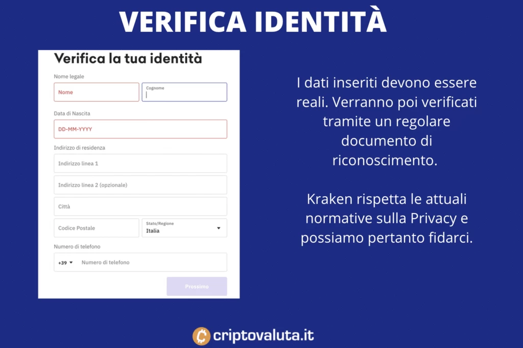 Verifica identità kraken