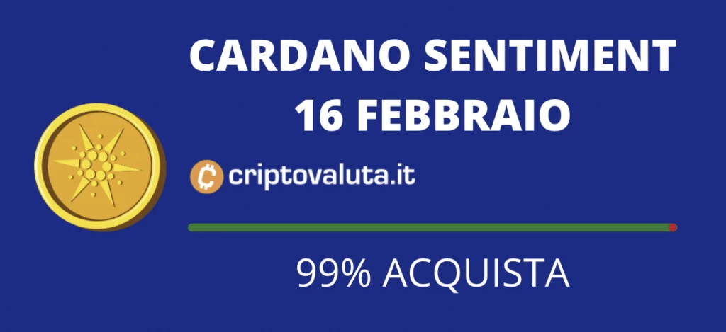 Cardano sentiment 16 febbraio