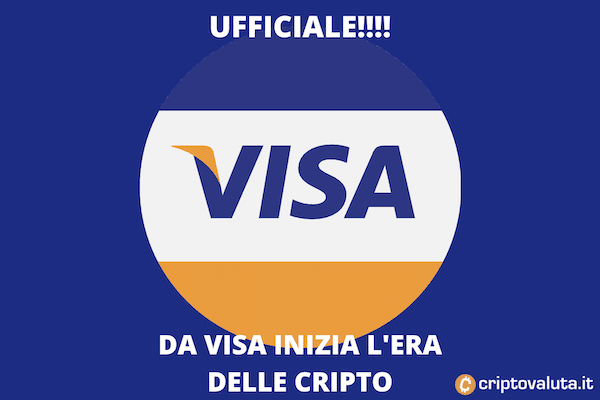 VISA: Da oggi prime transazioni in criptovaluta!