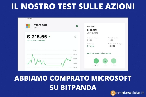 Test azioni MSFT bitpanda