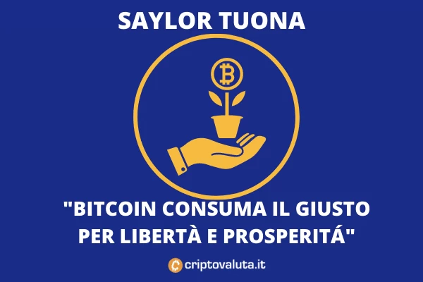 Saylor su BTC: consuma poco - di Criptovaluta.it