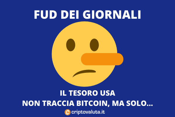 Bitcoin, ancora FUD! Il tesoro USA non traccerà tutti