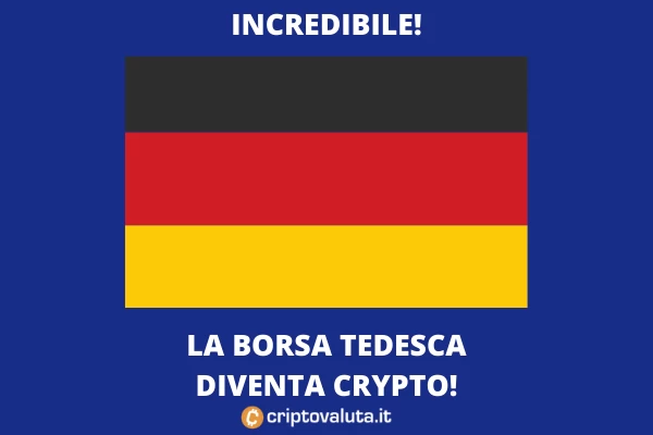 Crypto - la borsa tedesca compra una società dedicata