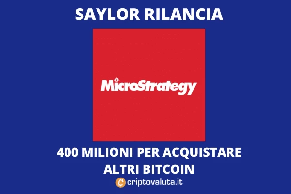 Bitcoin: MicroStrategy vuole comprare altri 400 milioni