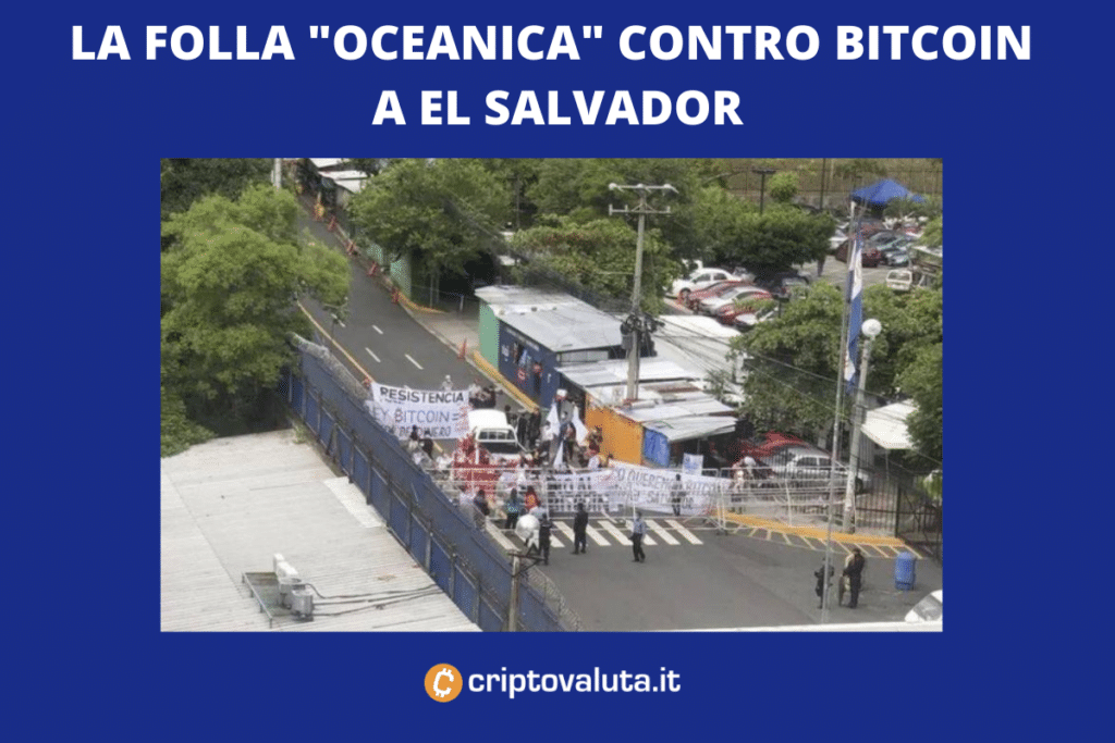 Proteste Bitcoin El Salvador - di Criptovaluta.it