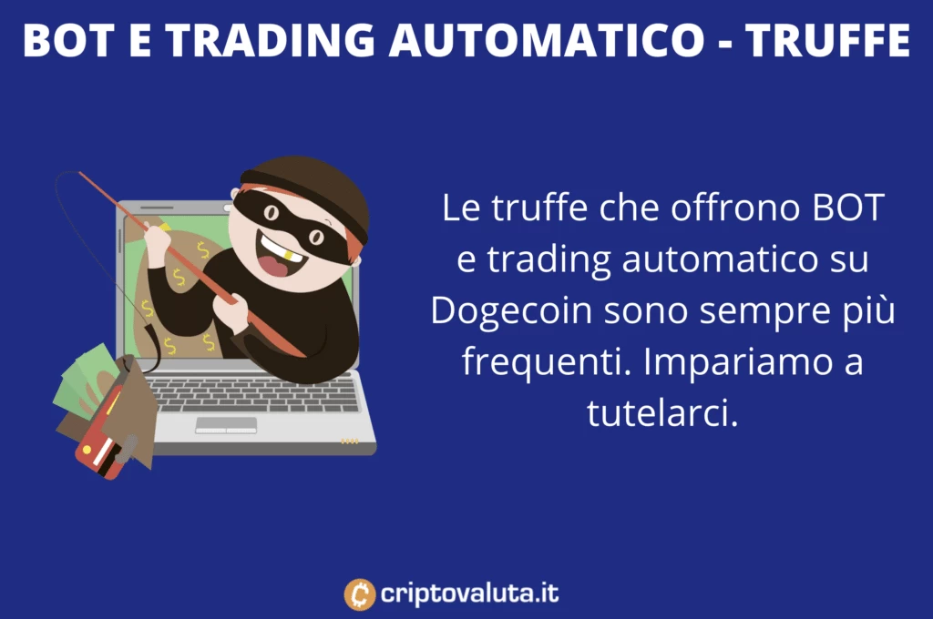 Trading Dogecoin - rischio truffe bot - di Criptovaluta.it