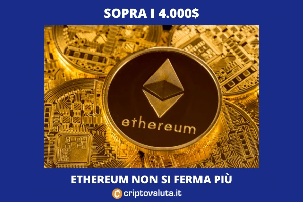 Ethereum sopra i 4.000$ - l'analisi di Criptovaluta.it