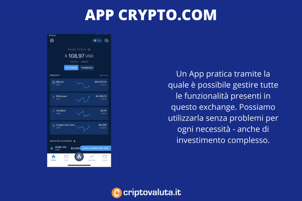 App Crypto.com - infografica di Criptovaluta.it