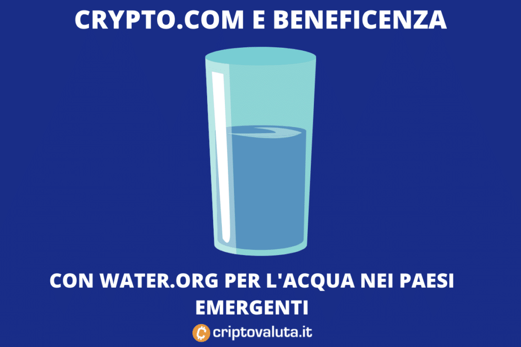 Crypto.com e Water.org - iniziativa benefica