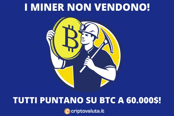 Bitcoin dei miner - accumulazione continua