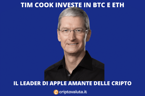 Apple: il leader Tim Cook ha investito in BITCOIN / ETHEREUM