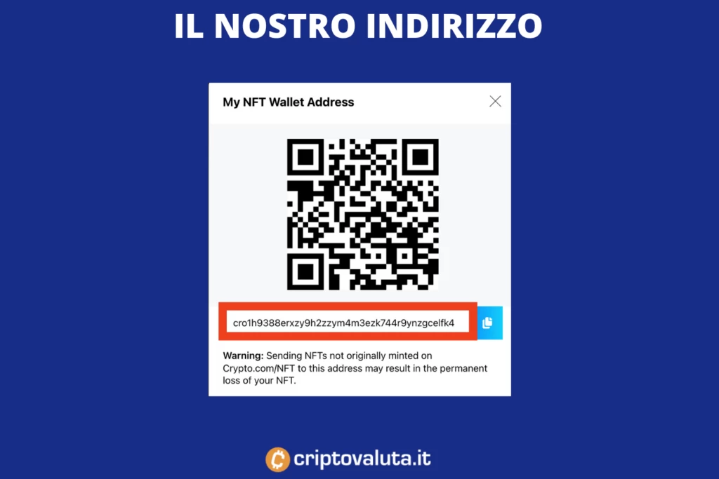 Wallet address di Crypto.com NFT