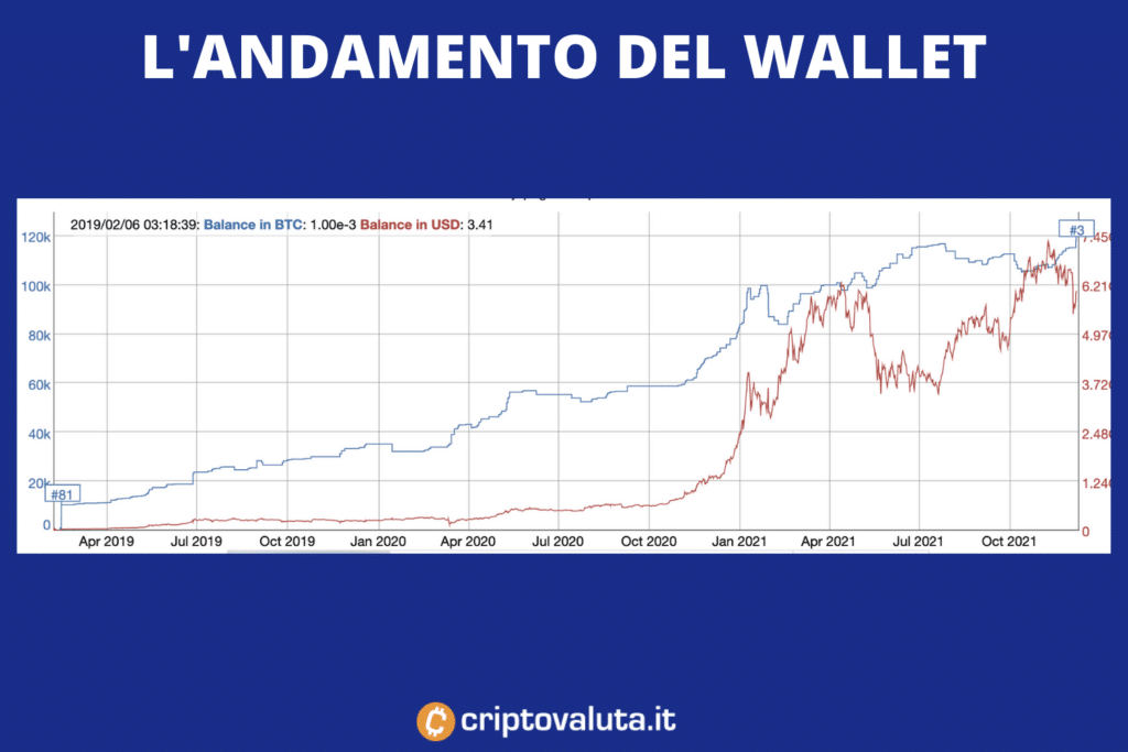 Andamento wallet - Bitcoin Whale