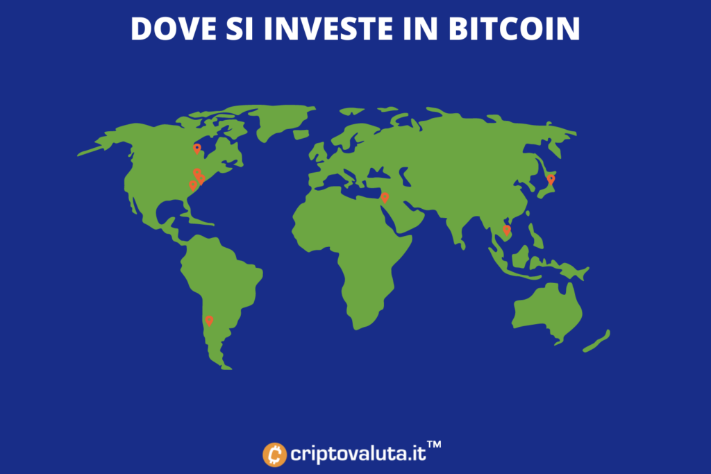 Mapa de empresas que invierten en BTC