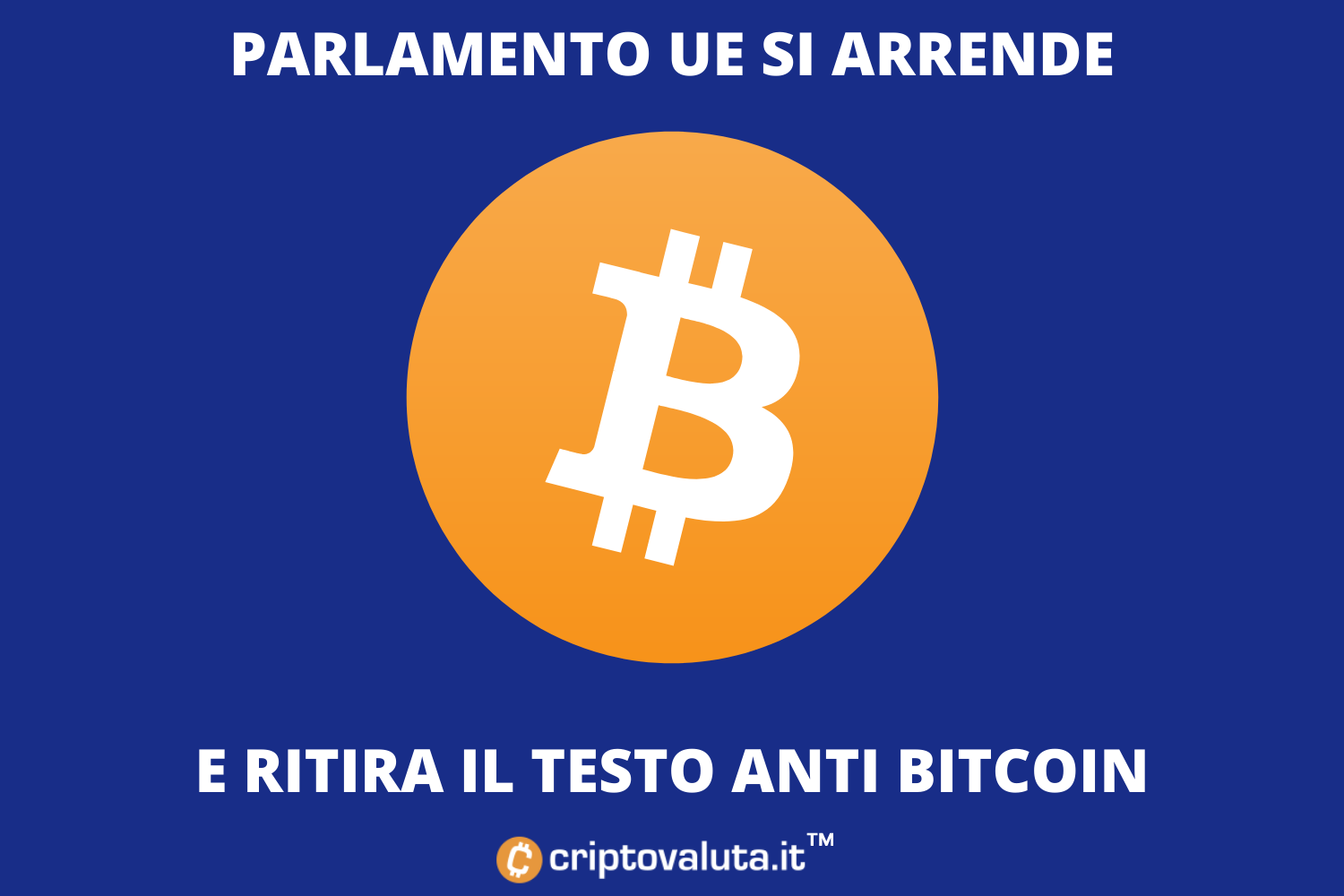 Norma anti Bitcoin muore sul nascere | Parlamento UE torna sui suoi passi
