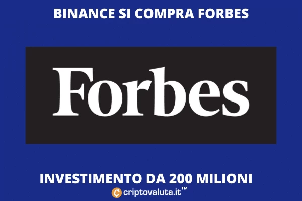 Forbes - 200 milioni di dollari di quote comprate da Binance
