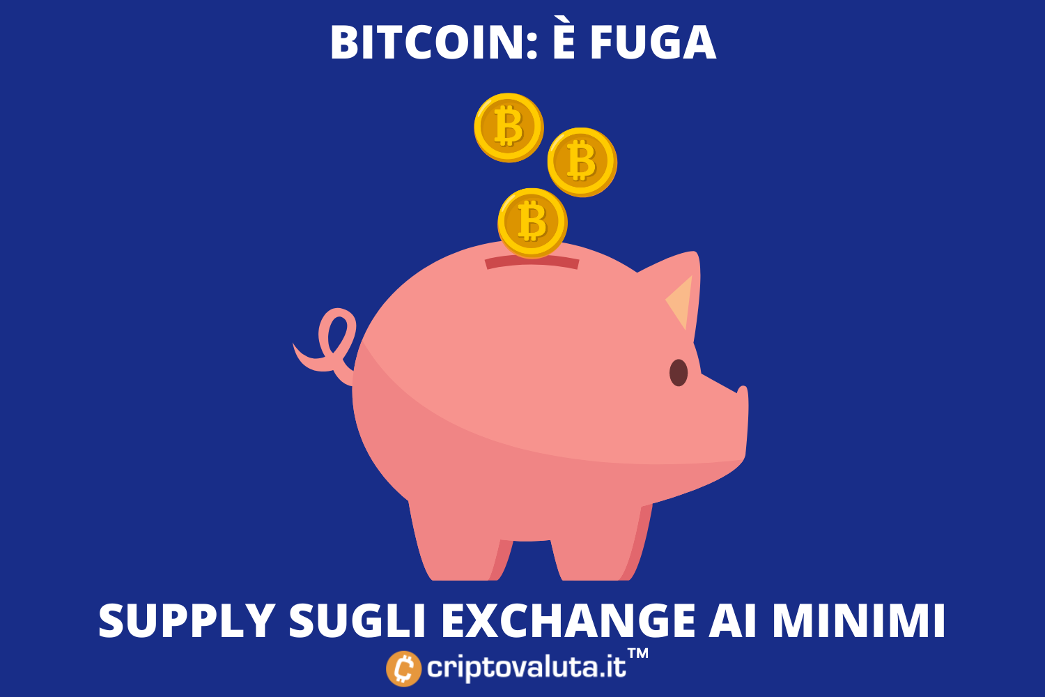 Bitcoin spariti dagli exchange | Riserve ai minimi da 3 anni!