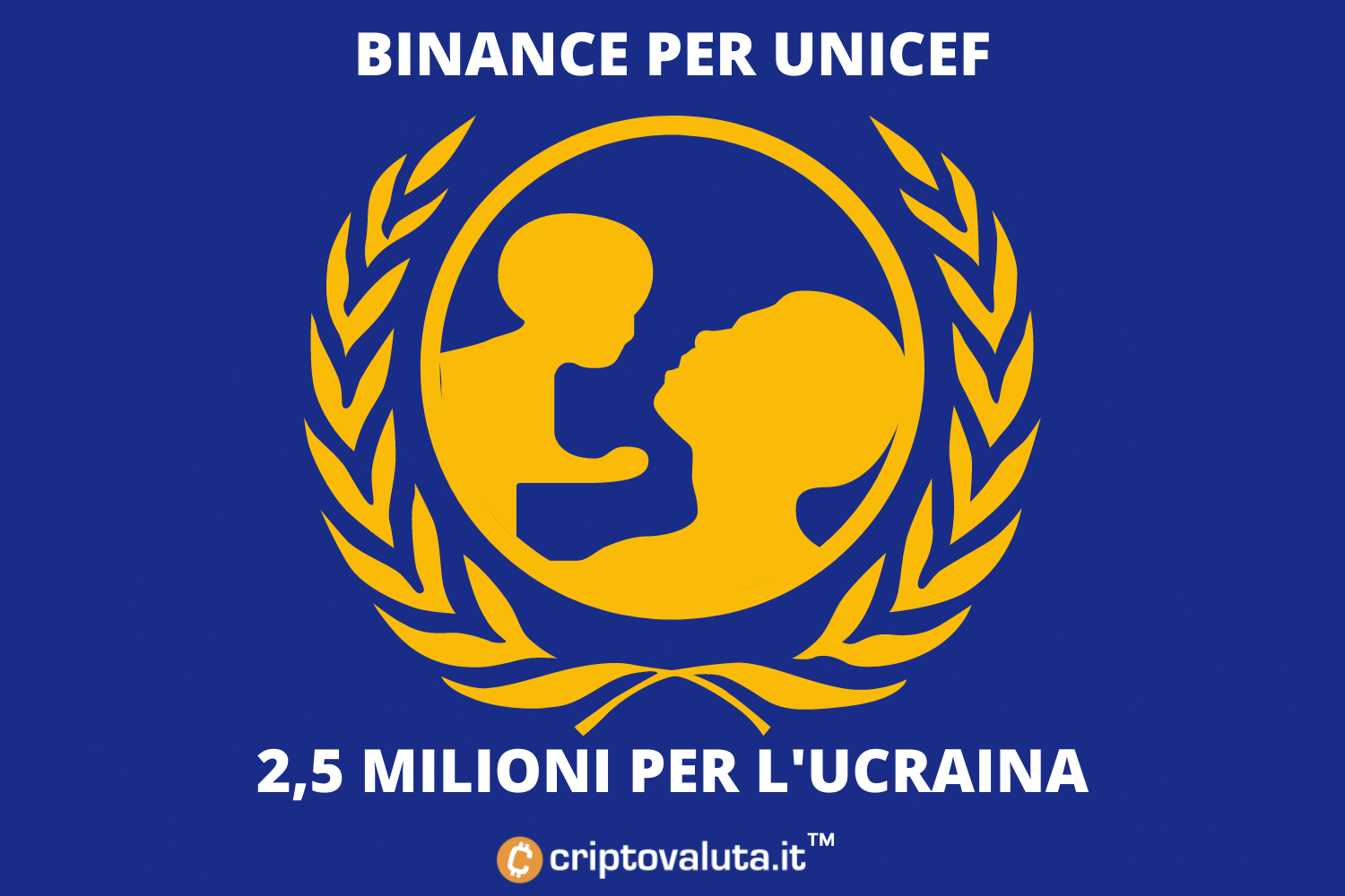 Binance dona 2,5 milioni di dollari per l'Ucraina | I fondi donati ad UNICEF