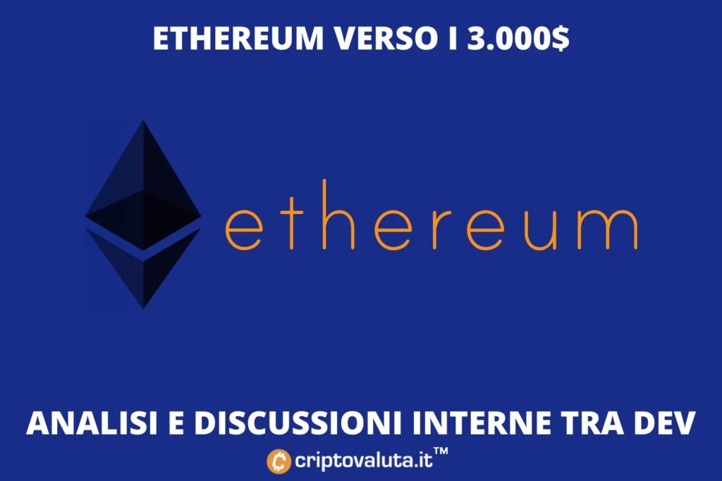 Ethereum vola veso i 3.000$ - obiettivi interni ed esterni del protocollo