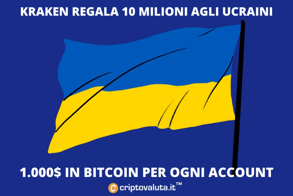 Kraken regala 10 milioni agli ucraini