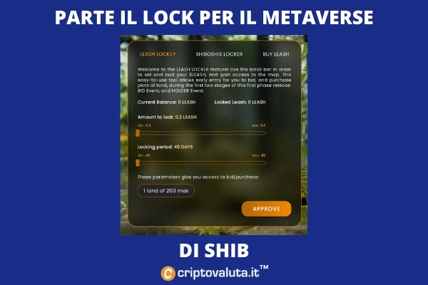 Shib metaverse - primo lock per le aste