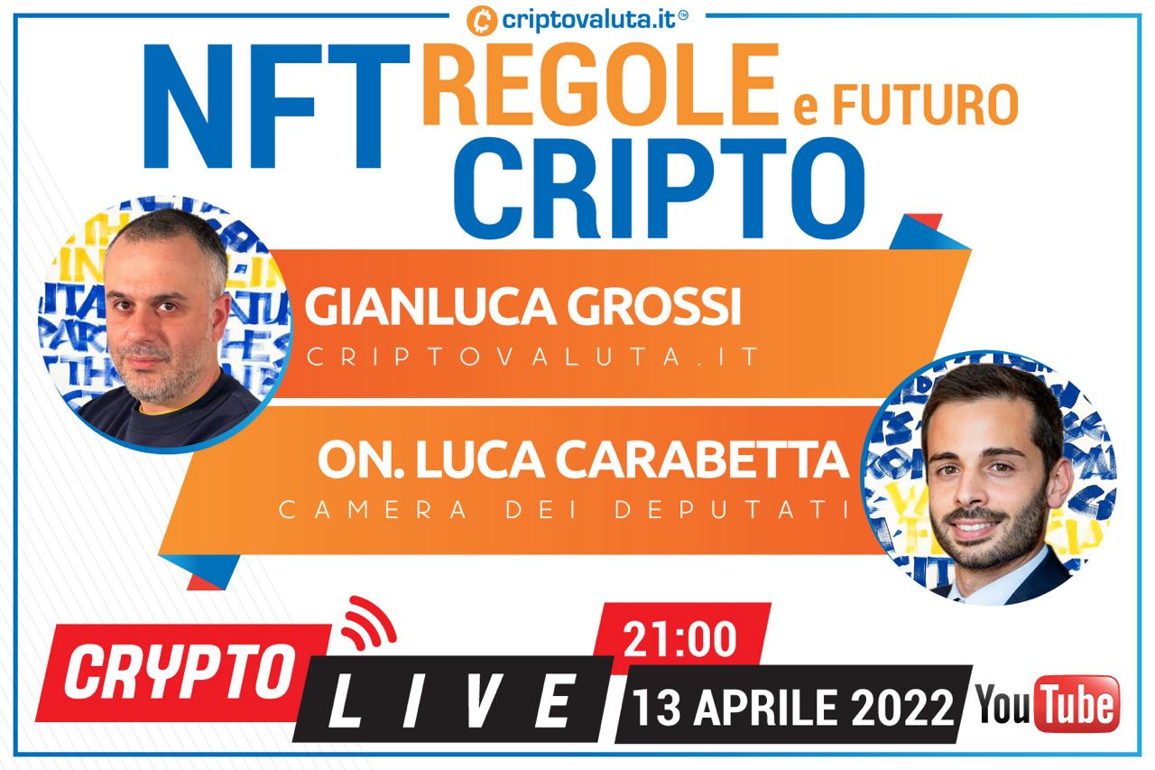 NFT, Crypto e regolamentazioni – Cosa ci aspetta? Crypto Live con Deputato Luca Carabetta
