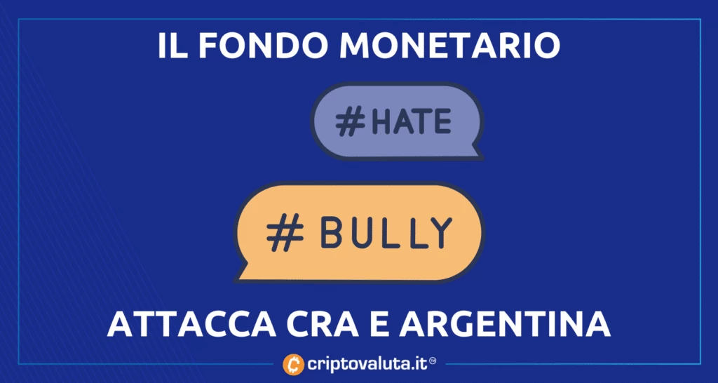 Bullismo IMD BItcoin contro Argentina e CRA