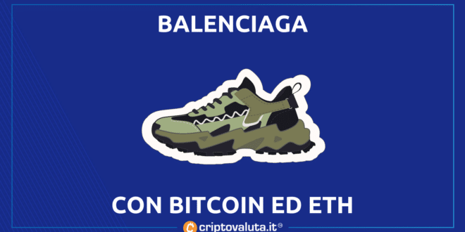 Balenciaga accetta Bitcoin ed Ethereum
