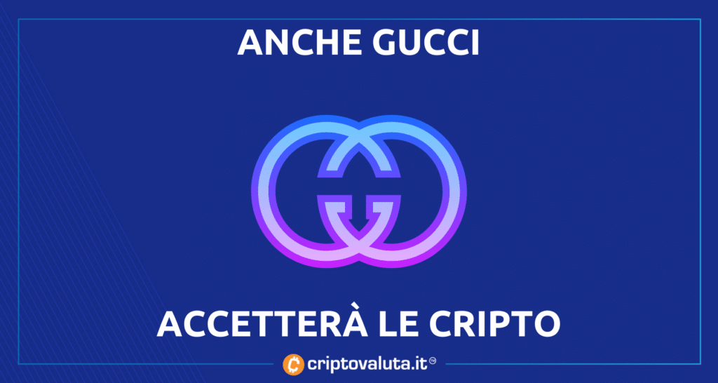 Gucci pagamento cripto e Bitcoin