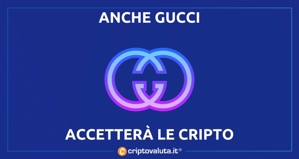 Gucci pagamento cripto e Bitcoin
