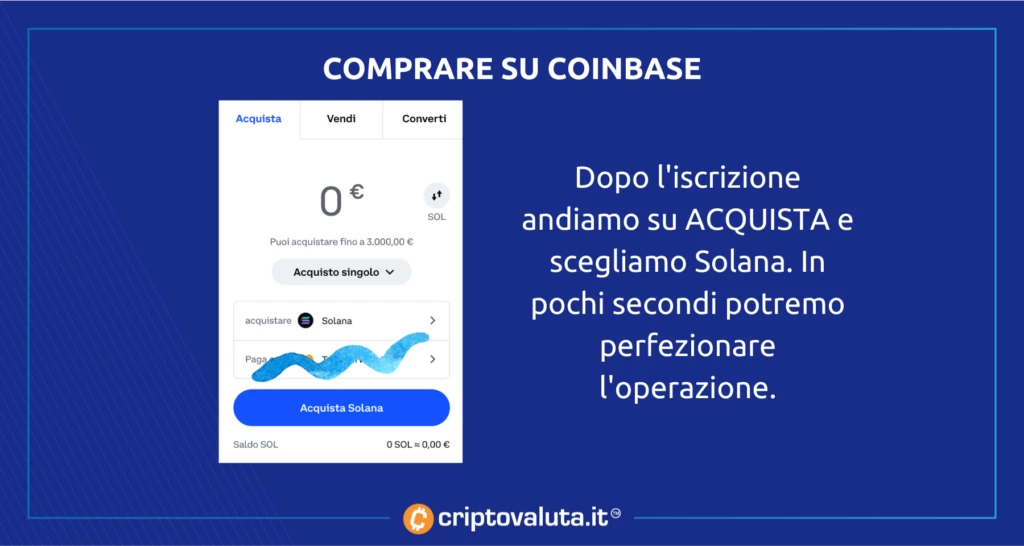 Coinbase Solana - acquisto diretto