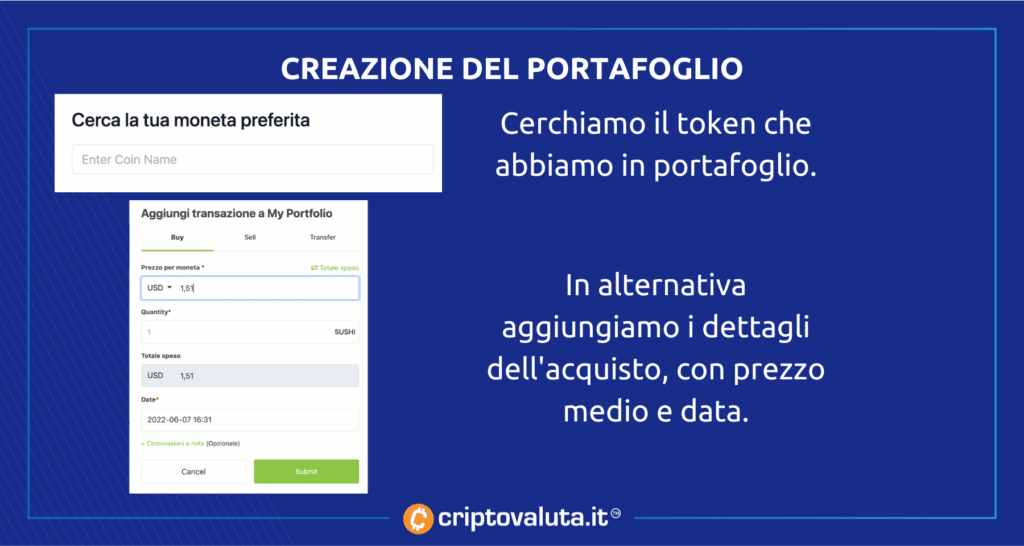 Coingecko - come aggiungere cripto