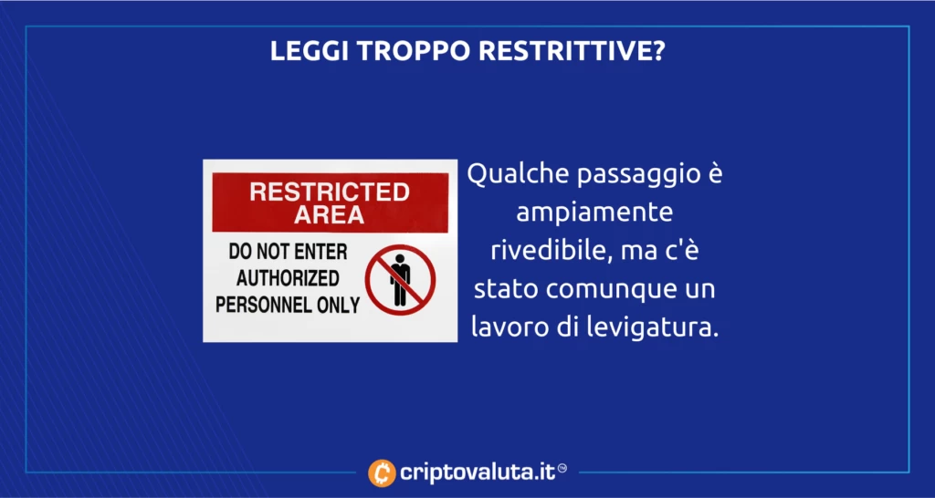 MICA LEGGI RESTRITTIVE