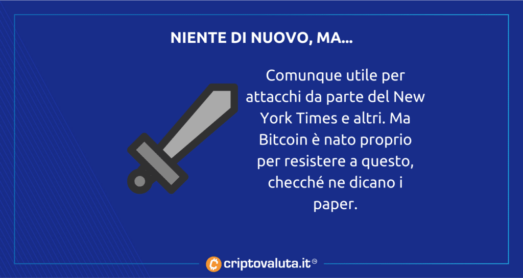 Nulla di nuovo paper Bitcoin