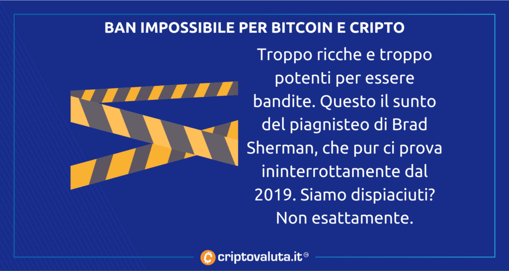 Bitcoin e cripto ban impossibile