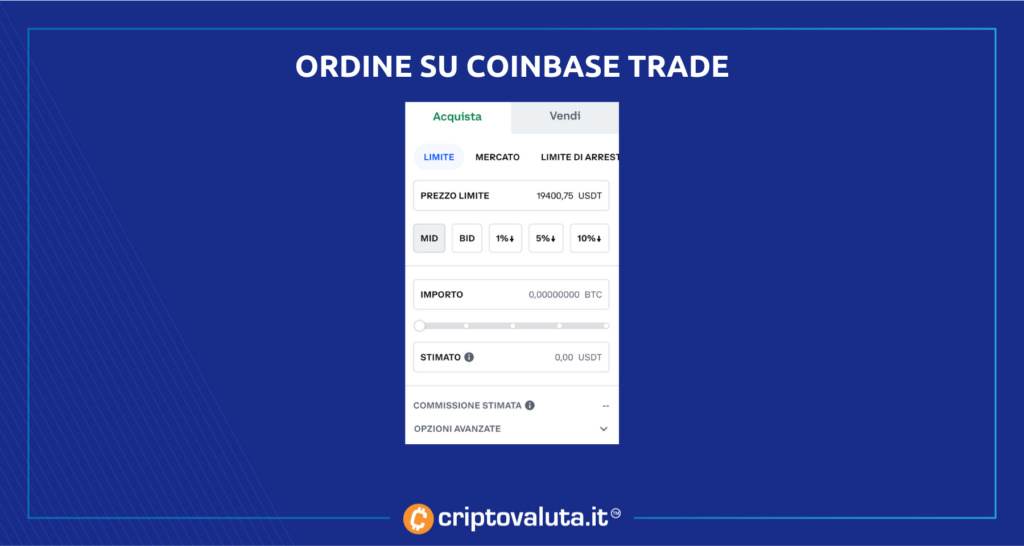 Ordini Coinbase Trade
