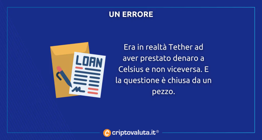 Tether celsius errore della corte