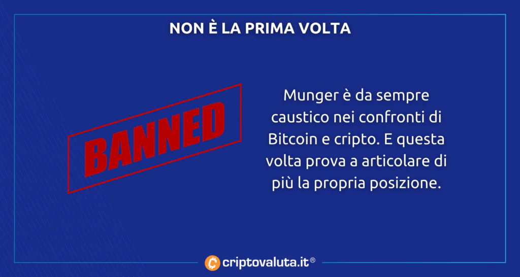 Charlie Munger vuole il ban - e non sarà l'ultima volta