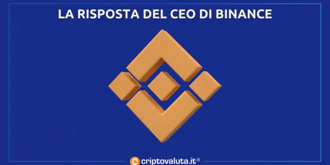 CZ BINANCE RISPOSTA