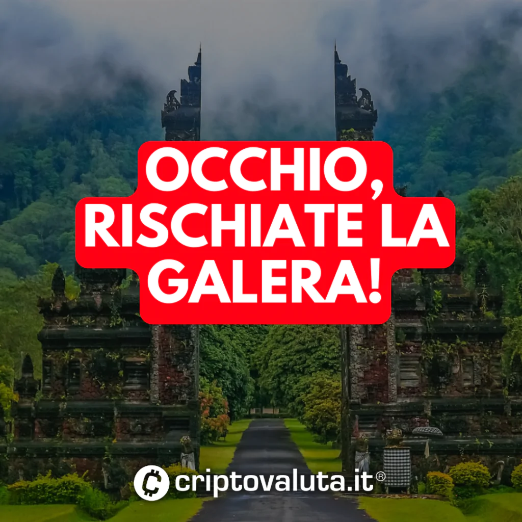 Bali rischio galera crypto