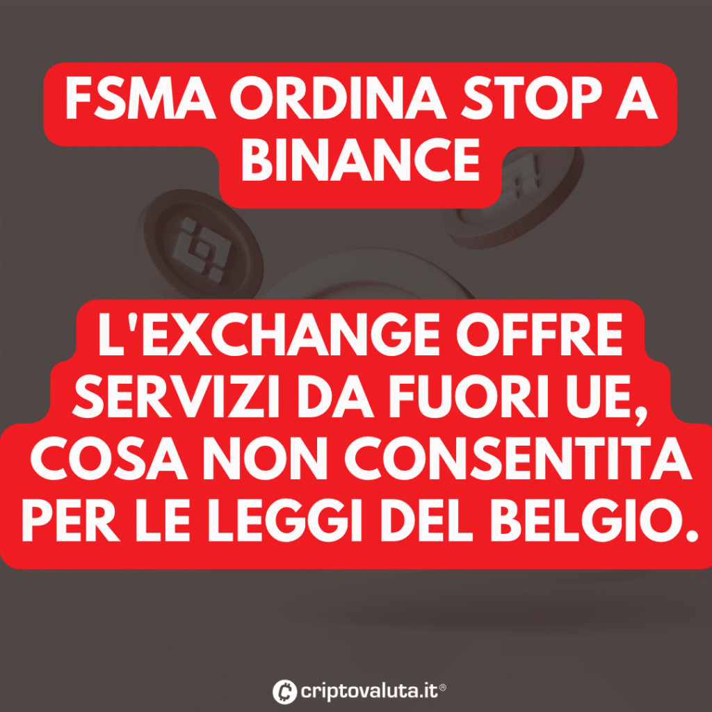 Arriva lo stop per Binance