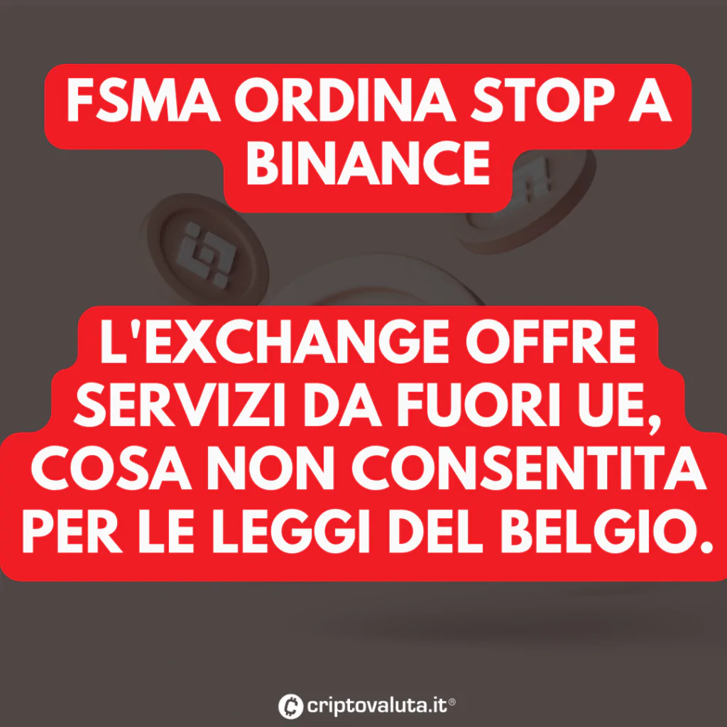 Arriva lo stop per Binance