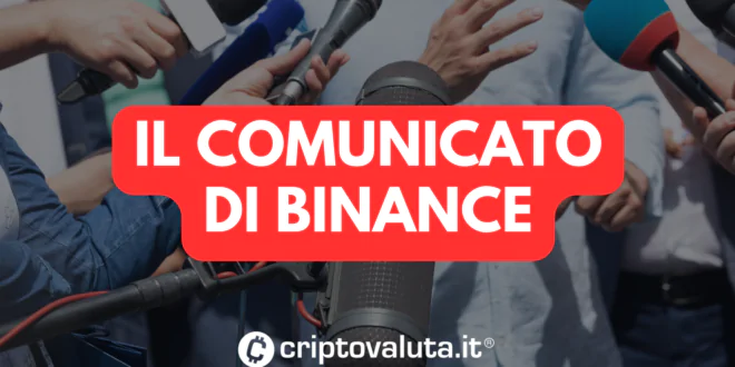 COMUNICATO BINANCE PRIVACY COIN