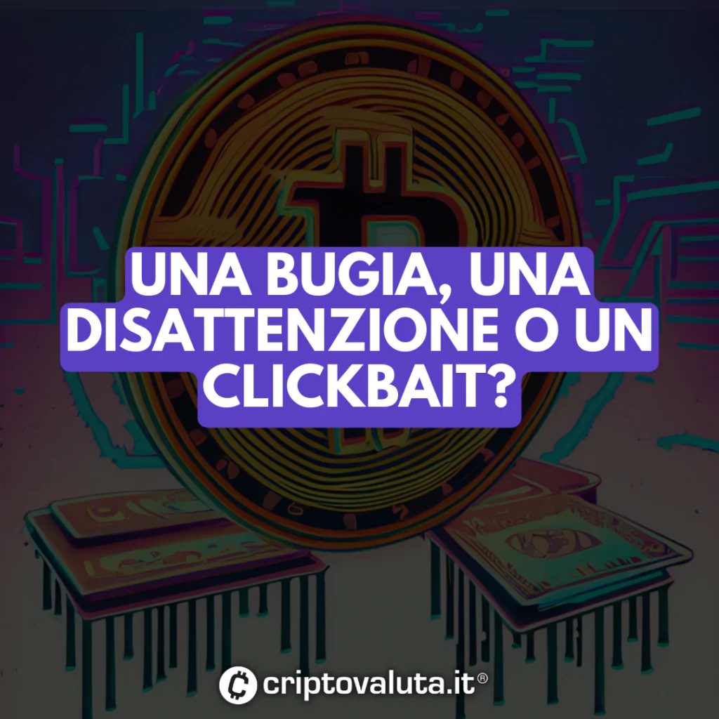 BUGIA LIE CLICKBAIT BITCOIN