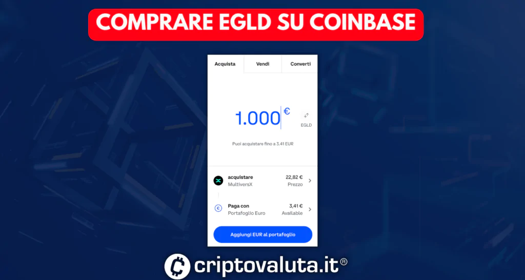 Acquistare EGLD su Coinbase